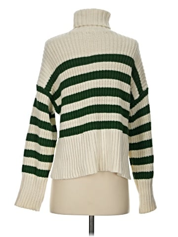 Madewell Wide Rib Turtleneck Sweater in Stripe (view 2)