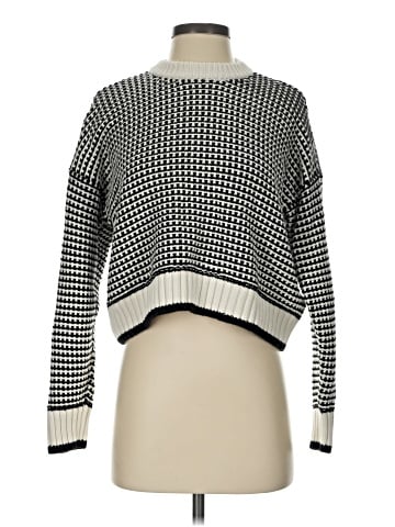 Madewell Textured-Stitch Crewneck Sweater in 100% Cotton (view 1)