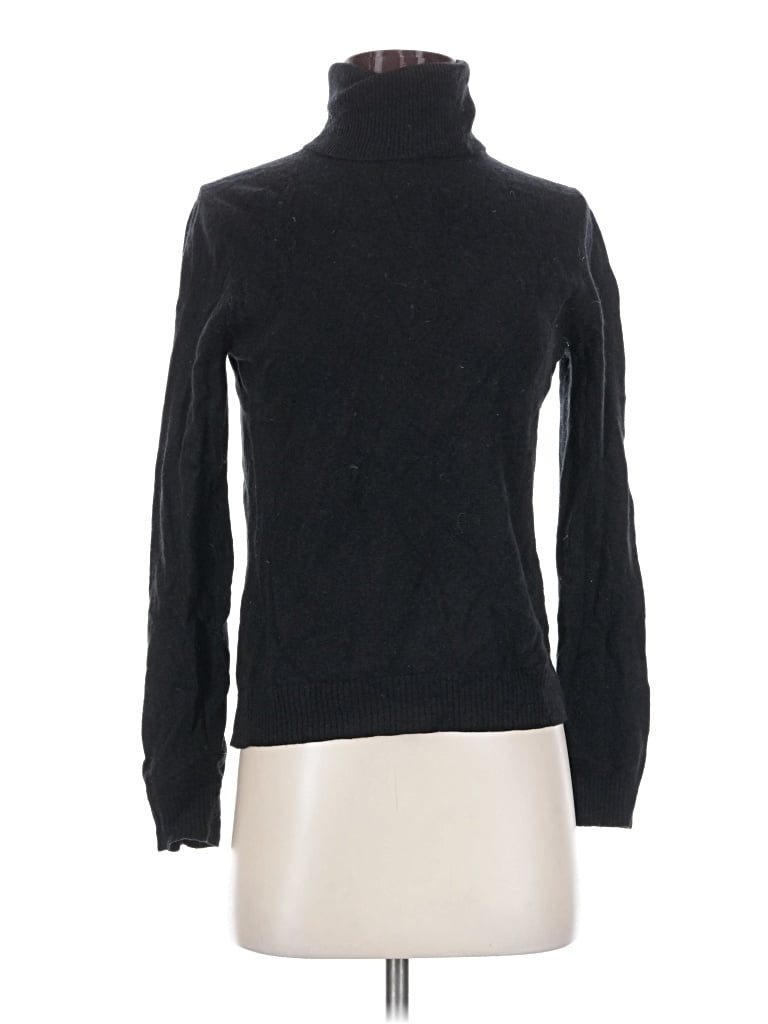 Pre-owned Garnet Hill Turtleneck Sweater In Black