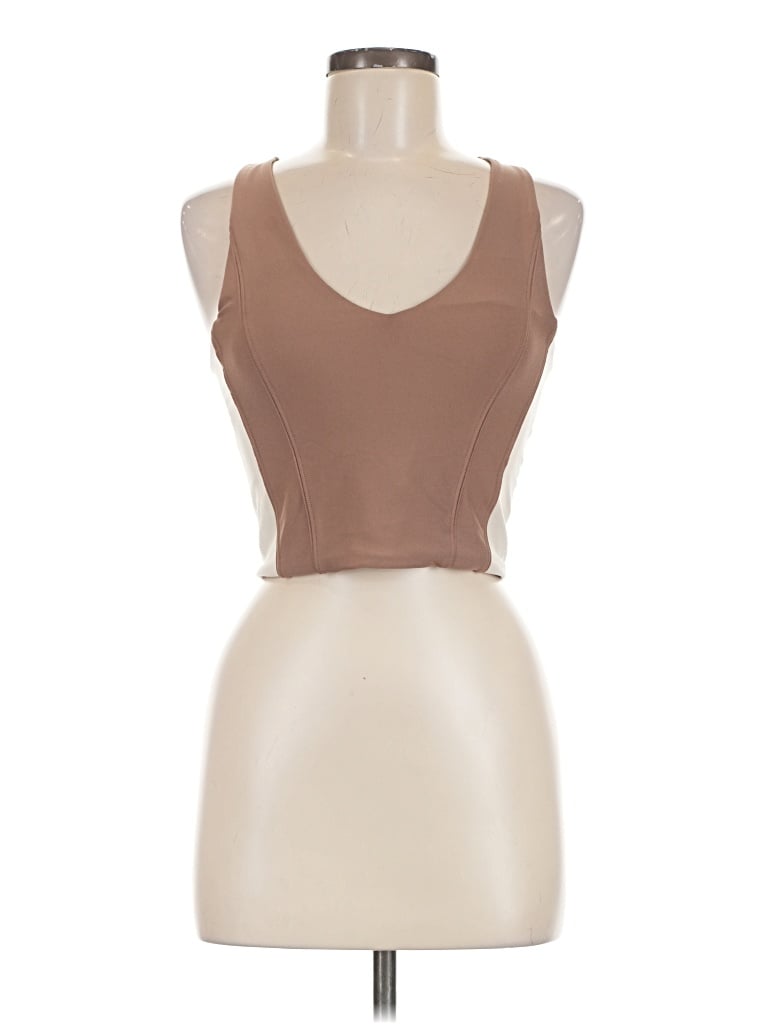 Pre-owned Ypb Tank Top Brown Halter Neckline Tops