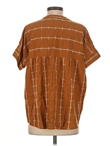 Madewell Lakeline Popover Shirttail Top in Jacquard Stripe (view 2)