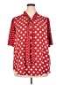 Suzanne Betro 100% Polyester Polka Dots Red Short Sleeve Blouse Size 2X - photo 1