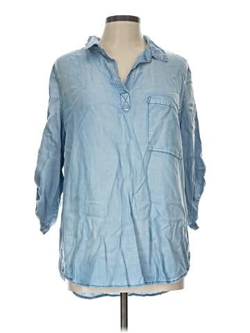 Skies Are Blue 3/4 Sleeve Button-Down Shirt (view 1)