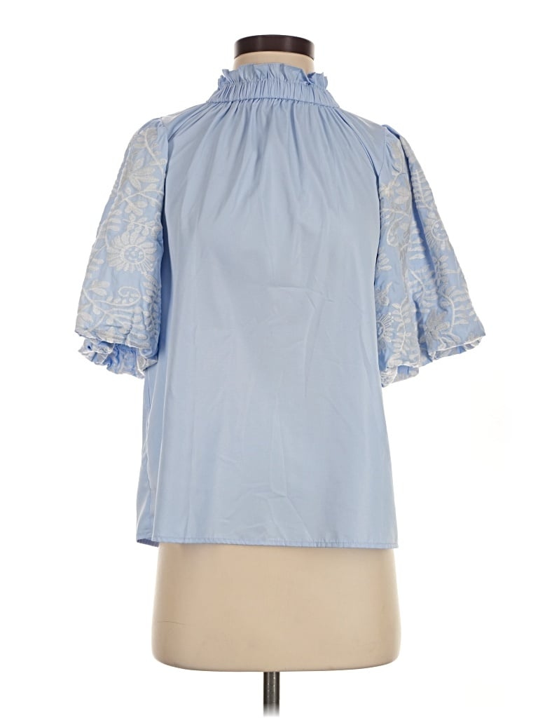 Pre-owned Thml Short Sleeve Blouse In Blue