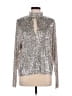 Zara Metallic Silver Long Sleeve Blouse Size L - photo 1