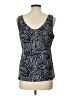 Anne Klein Floral Tropical White Blue Sleeveless Blouse Size L (estimated) - photo 2