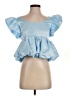 Day + Moon 100% Polyester Blue Short Sleeve Blouse Size S - photo 1