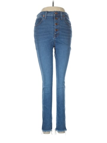 Madewell 10" High-Rise Skinny Jeans in Mackey Wash: Button-Front Edition (view 1)