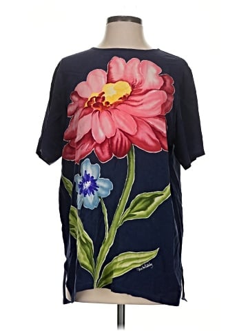 Diane von Furstenberg Short Sleeve Silk Top (view 1)