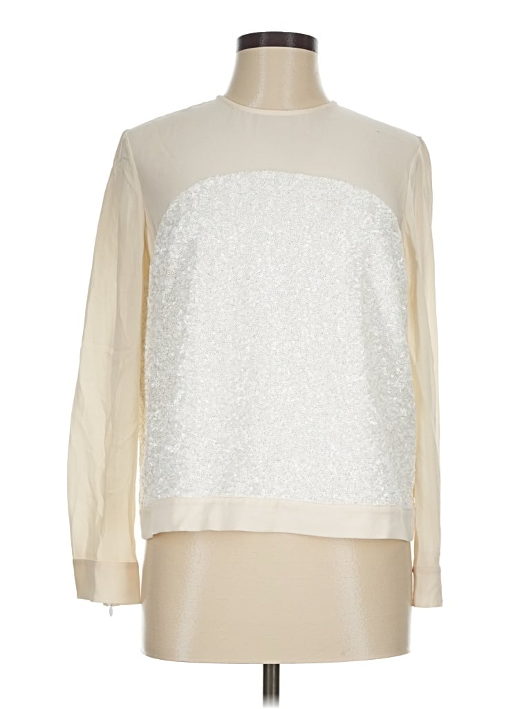 Pre-owned Whistles Long Sleeve Blouse In Ivory