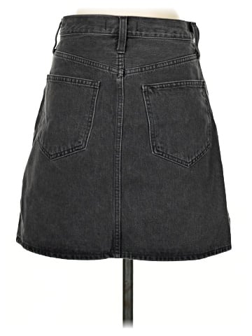 Madewell Rigid Denim High-Waist Straight Mini Skirt in Berridge Wash (view 2)