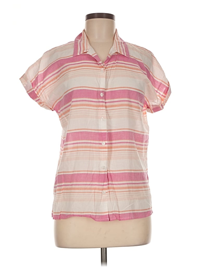 Pre-owned Orvis Short Sleeve Blouse In Pink