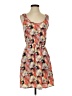 Lush 100% Polyester Print Orange Casual Dress Size S - photo 1