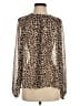 Maeve Animal Print Brown Long Sleeve Blouse Size S - photo 1