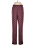 IMAN Print Burgundy Casual Pants Size M - photo 1