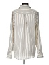 Old Navy 100% Polyester Stripes Ivory Long Sleeve Blouse Size L (tall) - photo 2