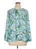 Talbots Outlet 100% Polyester Blue 3/4 Sleeve Blouse Size XL - photo 1