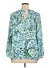 Talbots Outlet 100% Polyester Blue 3/4 Sleeve Blouse Size XL - photo 2