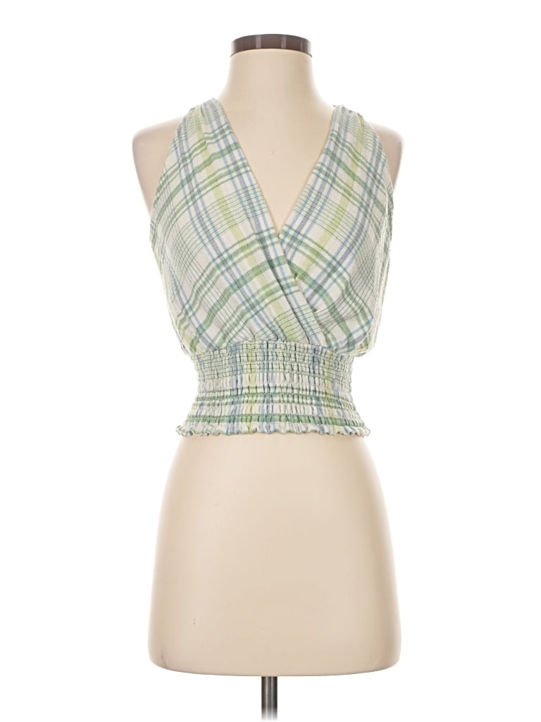 Pre-owned Monteau Sleeveless Blouse In Green