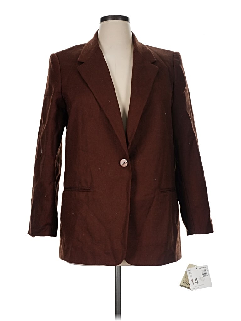 Pre-owned Sag Harbor Wool Blazer Jacket In Brown