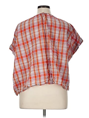 Madewell Plaid Shirred-Neck Boxy Top (view 2)