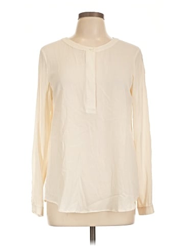 Theory Long Sleeve Silk Top (view 1)