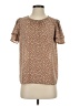 Pleione 100% Polyester Brown Short Sleeve Blouse Size S - photo 1