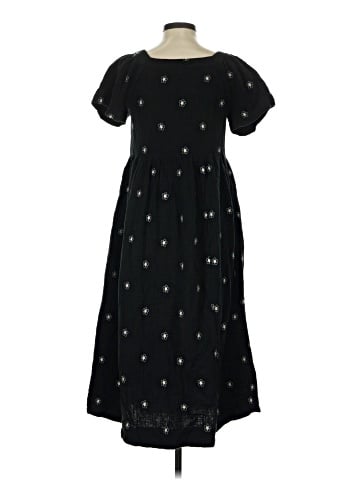 Madewell Daisy Embroidered Lightspun Square-Neck Midi Dress (view 2)