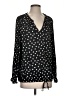 Left Coast by Dolan 100% Polyester Polka Dots Black Long Sleeve Blouse Size S - photo 1