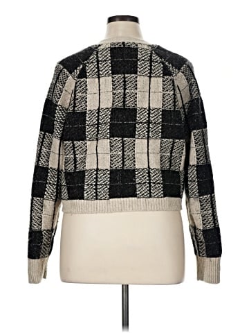 Madewell Button-Front Crop Cardigan in Plaid (view 2)