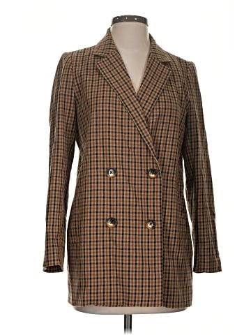 Madewell Caldwell Double-Breasted Blazer in Desert Check (view 1)