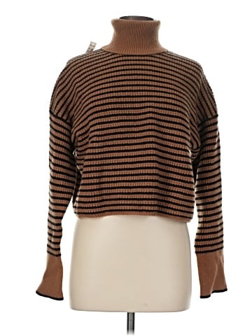 Madewell Wool Waffle-Knit Turtleneck in Stripe (view 1)