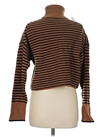 Madewell Wool Waffle-Knit Turtleneck in Stripe (view 2)