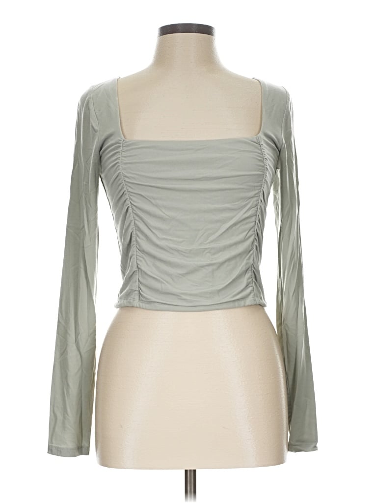 Pre-owned Wilfred Long Sleeve Top Green Square Neckline Tops