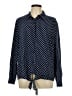 Susan Graver Polka Dots Blue Long Sleeve Blouse Size 12 - photo 1