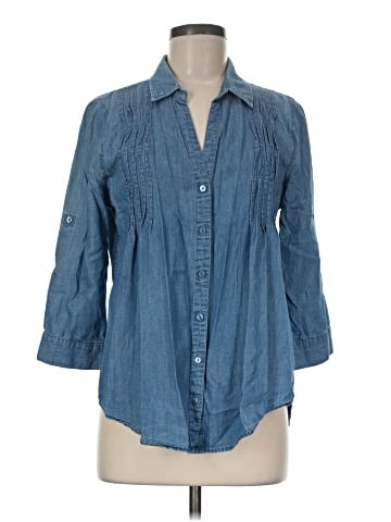 Gloria Vanderbilt 3/4 Sleeve Button-Down Shirt (view 1)