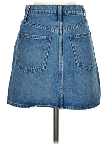 Madewell Stretch Denim A-Line Snap Mini Skirt (view 2)
