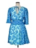 Taylor 100% Polyester Paisley Floral Blue Casual Dress Size 16 - photo 2