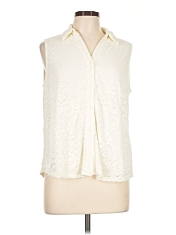 Adrianna Papell Sleeveless Button-Down Shirt (view 1)
