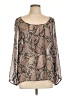 Glam 100% Polyester Brown Long Sleeve Blouse Size L - photo 1