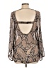 Glam 100% Polyester Brown Long Sleeve Blouse Size L - photo 2