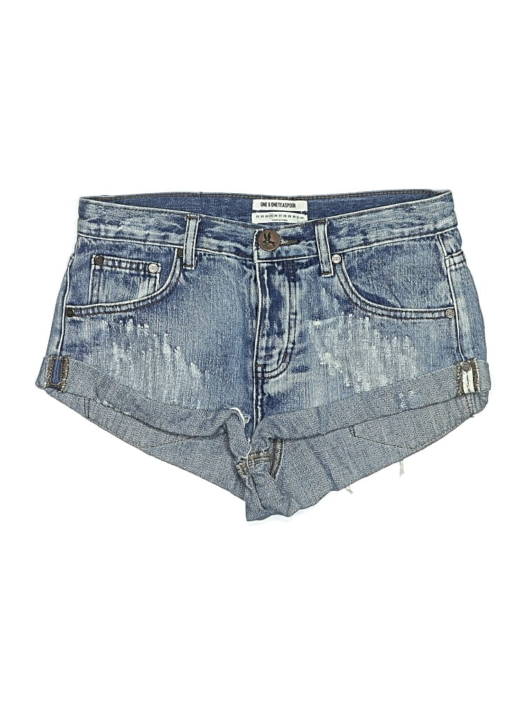 Pre-owned One X Oneteaspoon Denim Shorts In Blue