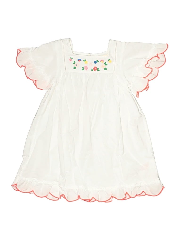Pre-owned Mini Boden Kids' Dress In White