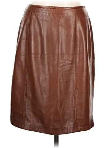 Linda Allard Ellen Tracy Leather Skirt (view 1)