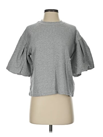 Madewell Heathered Raglan Puff-Sleeve Sweatshirt (view 1)