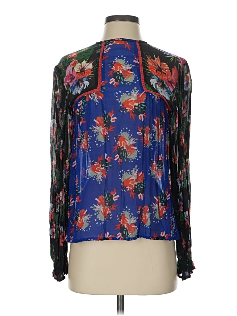 Pre-owned Blank London Long Sleeve Blouse In Blue