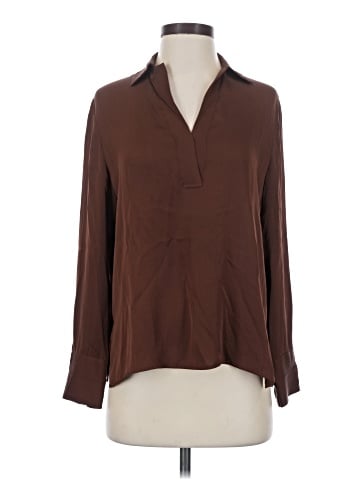 Vince. Long Sleeve Silk Top (view 1)