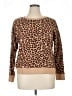 Talbots 100% Cotton Animal Print Brown Pullover Sweater Size XL Petite - photo 1