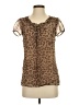 The Limited 100% Polyester Animal Print Brown Short Sleeve Blouse Size XS - photo 1