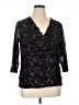 Notations 100% Nylon Black 3/4 Sleeve Blouse Size 1X - photo 1